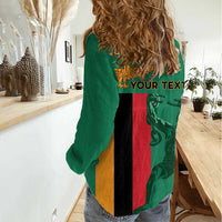 Personalized Zambia Independence Day Women Casual Shirt Lusaka Freedom Statue - Wonder Print Shop