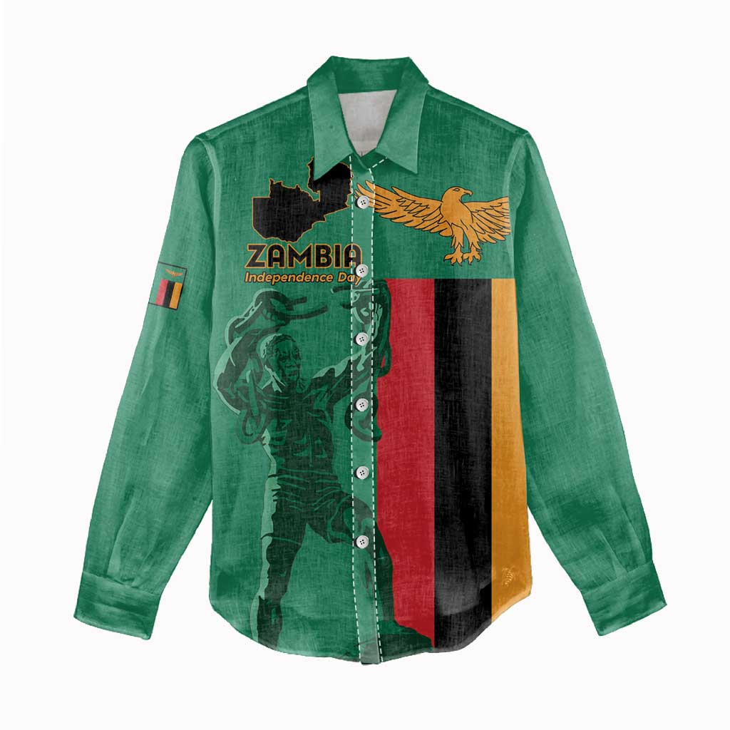 Personalized Zambia Independence Day Women Casual Shirt Lusaka Freedom Statue - Wonder Print Shop