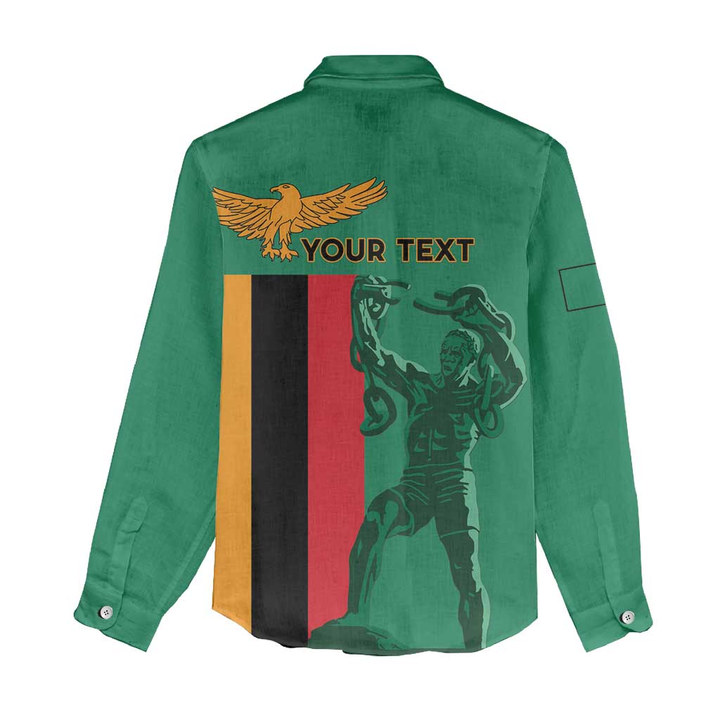 Personalized Zambia Independence Day Women Casual Shirt Lusaka Freedom Statue - Wonder Print Shop