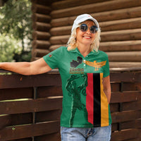 Personalized Zambia Independence Day Women Polo Shirt Lusaka Freedom Statue - Wonder Print Shop