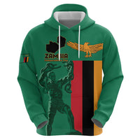 Personalized Zambia Independence Day Zip Hoodie Lusaka Freedom Statue - Wonder Print Shop