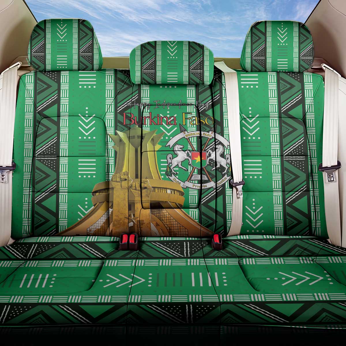 Burkina Faso Martyrs Day Back Car Seat Cover Monument des Heros Nationaux - Wonder Print Shop
