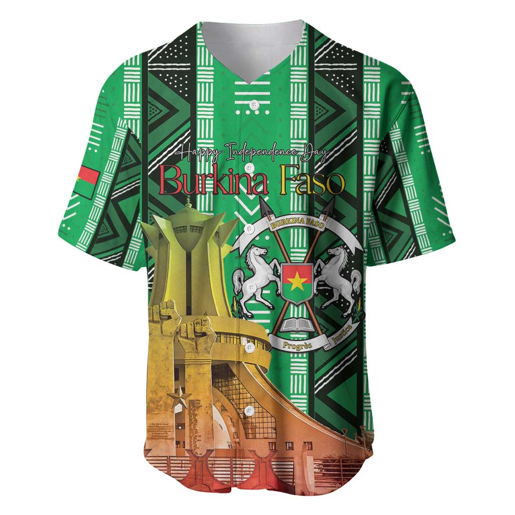 Personalized Burkina Faso Martyrs Day Baseball Jersey Monument des Heros Nationaux - Wonder Print Shop