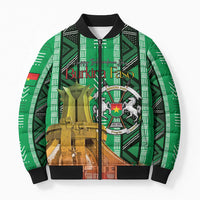 Personalized Burkina Faso Martyrs Day Bomber Puffer Jacket Monument des Heros Nationaux - Wonder Print Shop
