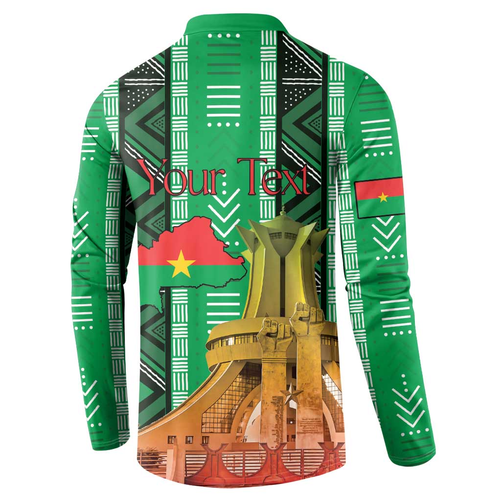 Personalized Burkina Faso Martyrs Day Button Sweatshirt Monument des Heros Nationaux - Wonder Print Shop