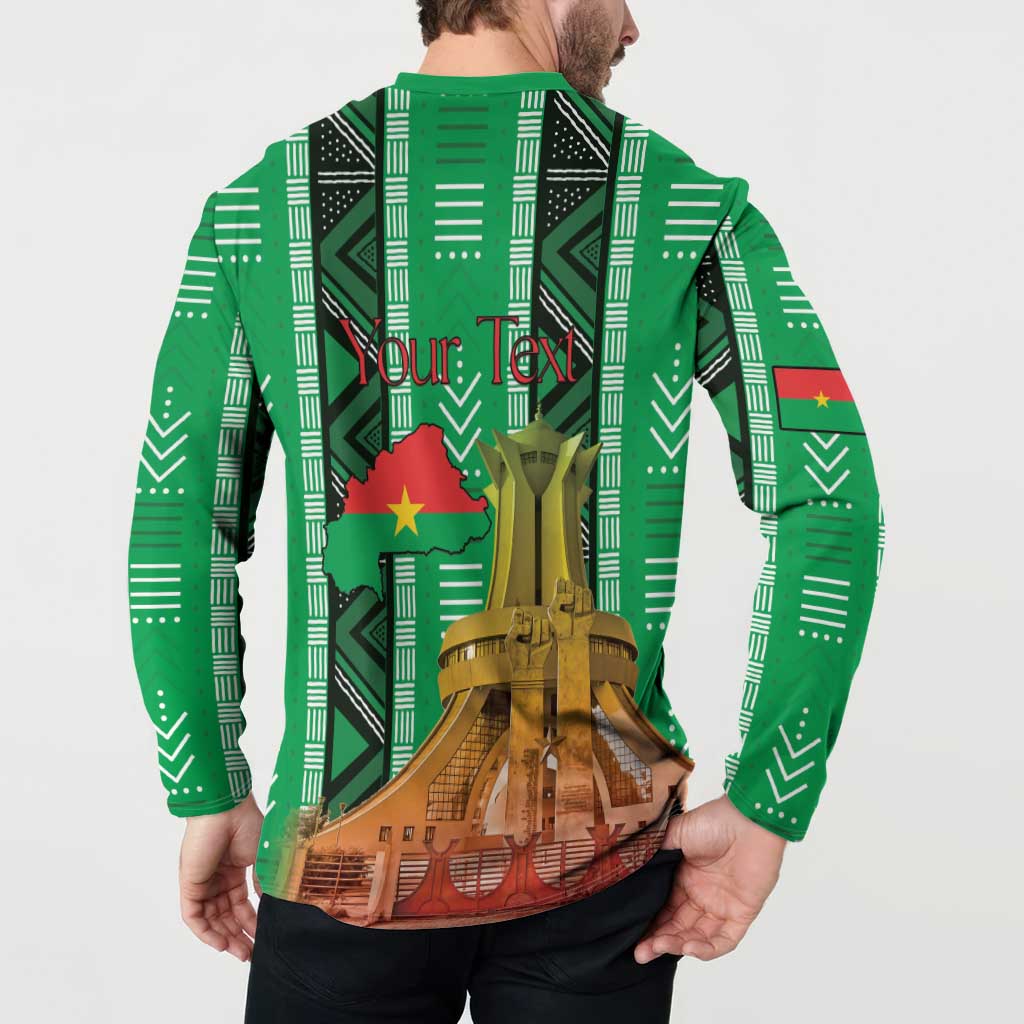 Personalized Burkina Faso Martyrs Day Button Sweatshirt Monument des Heros Nationaux - Wonder Print Shop