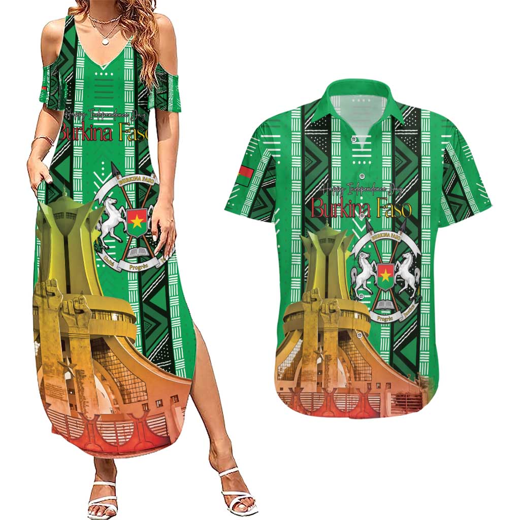 Personalized Burkina Faso Martyrs Day Couples Matching Summer Maxi Dress and Hawaiian Shirt Monument des Heros Nationaux - Wonder Print Shop