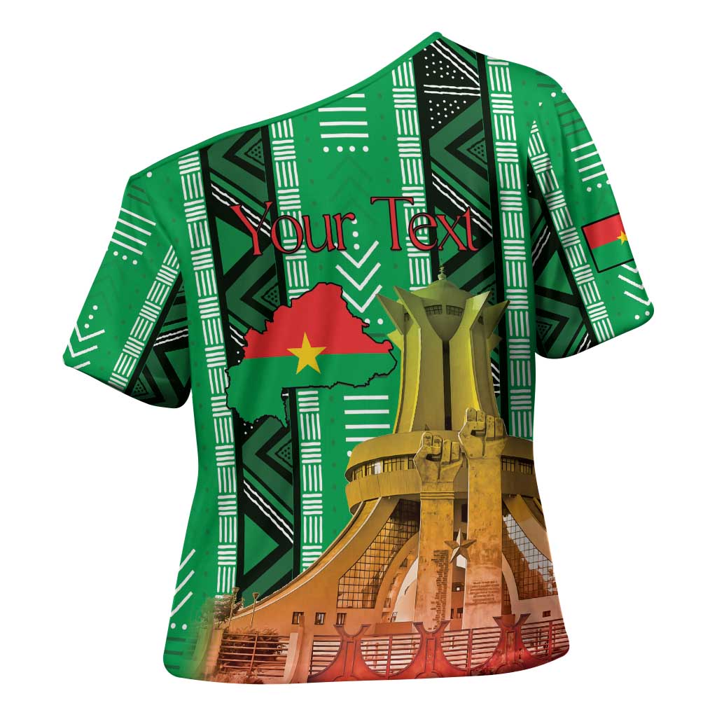 Personalized Burkina Faso Martyrs Day Cross Shoulder Shirt Monument des Heros Nationaux - Wonder Print Shop