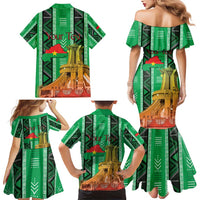 Personalized Burkina Faso Martyrs Day Family Matching Mermaid Dress and Hawaiian Shirt Monument des Heros Nationaux - Wonder Print Shop