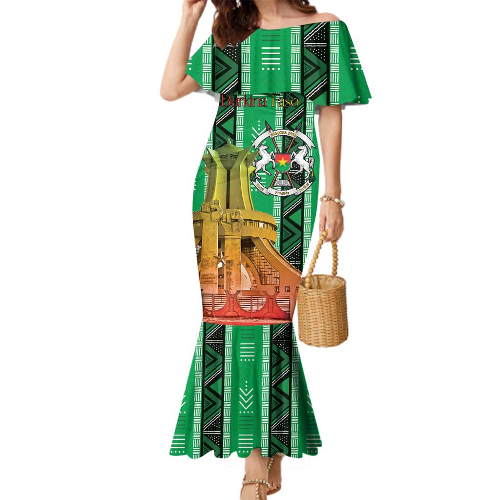 Personalized Burkina Faso Martyrs Day Family Matching Mermaid Dress and Hawaiian Shirt Monument des Heros Nationaux - Wonder Print Shop