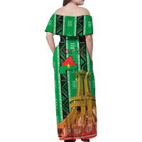 Personalized Burkina Faso Martyrs Day Family Matching Off Shoulder Maxi Dress and Hawaiian Shirt Monument des Heros Nationaux - Wonder Print Shop