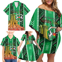 Personalized Burkina Faso Martyrs Day Family Matching Off Shoulder Short Dress and Hawaiian Shirt Monument des Heros Nationaux - Wonder Print Shop