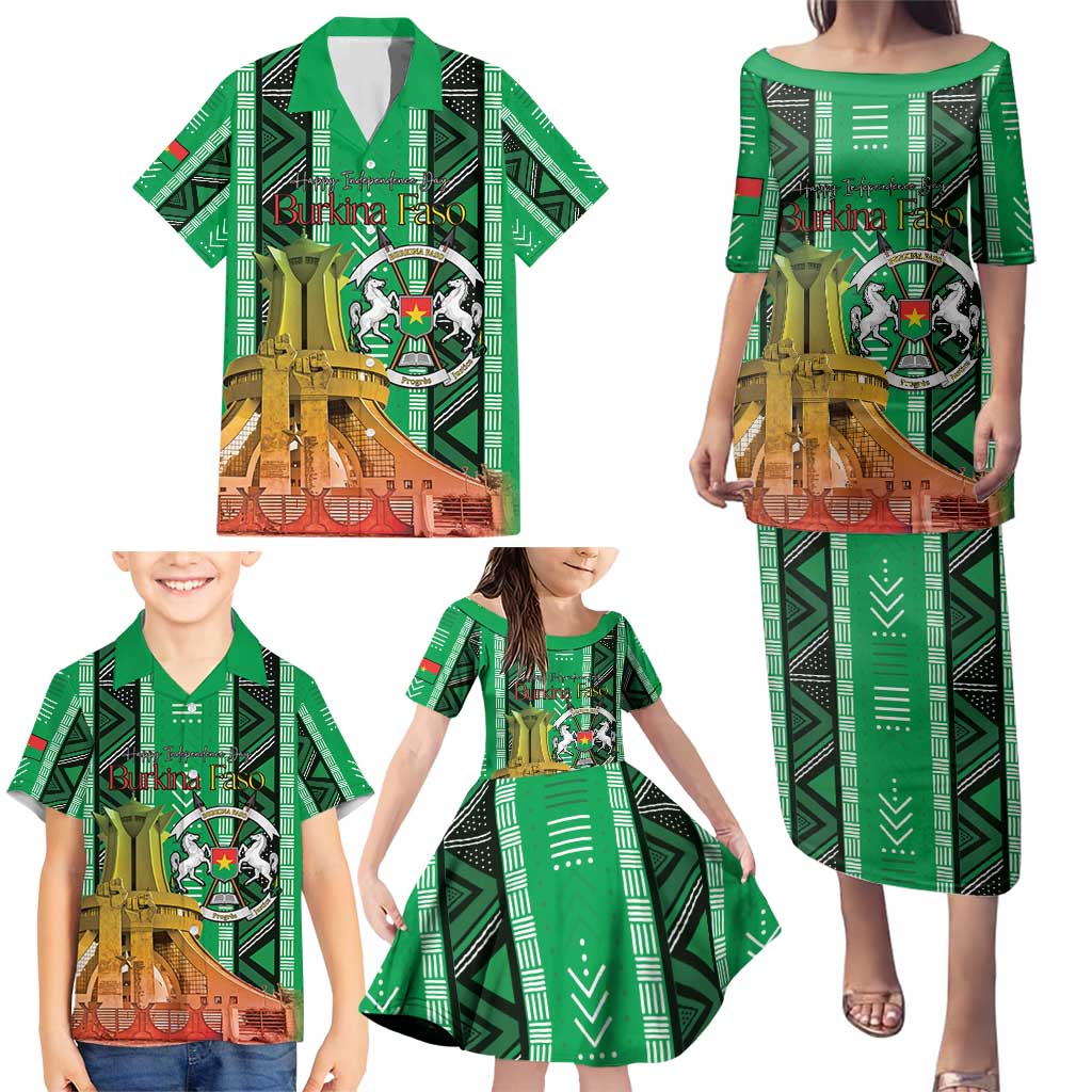 Personalized Burkina Faso Martyrs Day Family Matching Puletasi and Hawaiian Shirt Monument des Heros Nationaux - Wonder Print Shop
