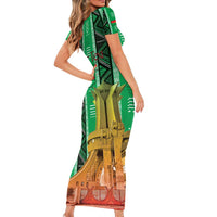 Personalized Burkina Faso Martyrs Day Family Matching Short Sleeve Bodycon Dress and Hawaiian Shirt Monument des Heros Nationaux - Wonder Print Shop