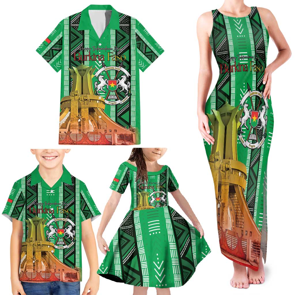 Personalized Burkina Faso Martyrs Day Family Matching Tank Maxi Dress and Hawaiian Shirt Monument des Heros Nationaux - Wonder Print Shop