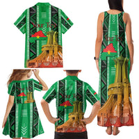 Personalized Burkina Faso Martyrs Day Family Matching Tank Maxi Dress and Hawaiian Shirt Monument des Heros Nationaux - Wonder Print Shop