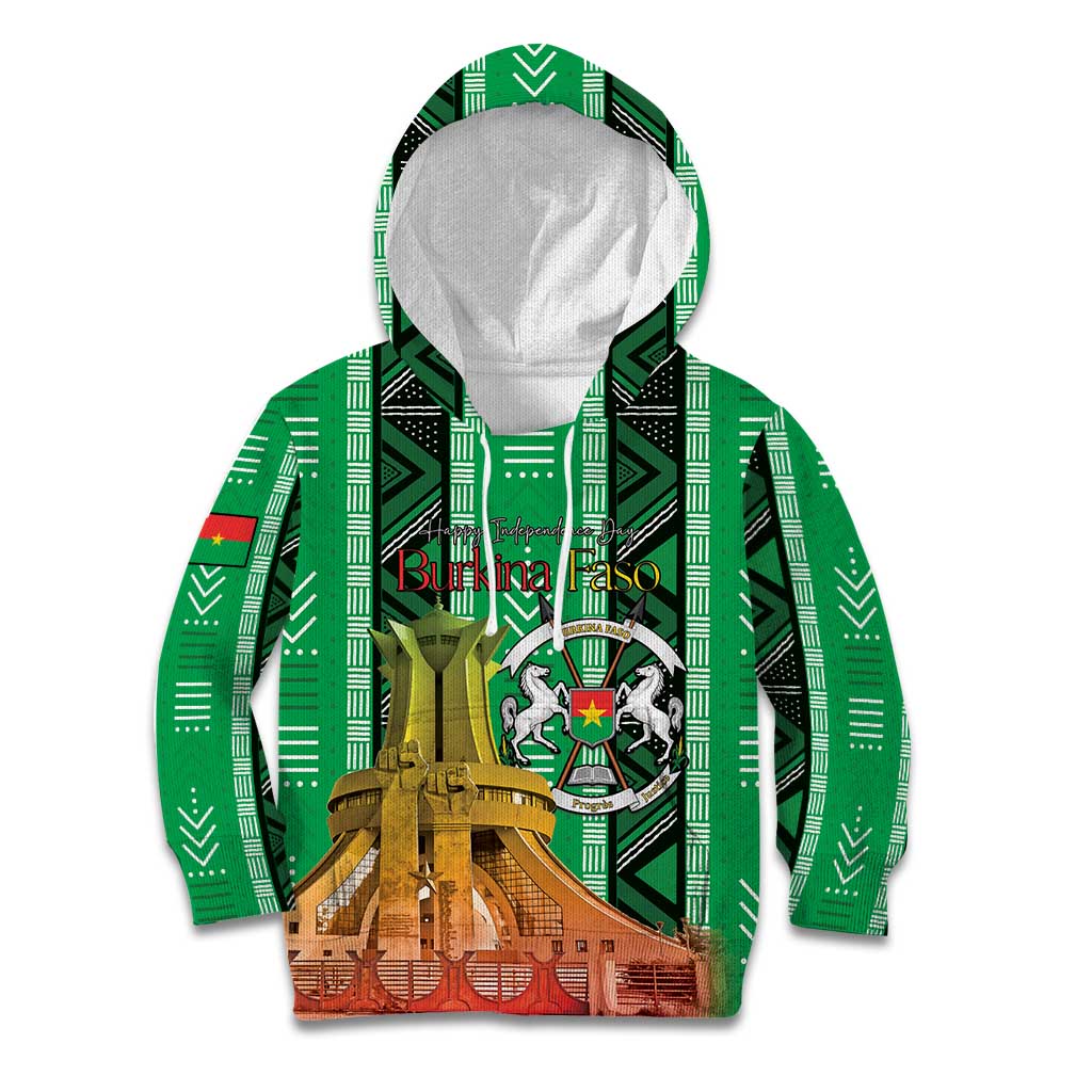 Personalized Burkina Faso Martyrs Day Kid Hoodie Monument des Heros Nationaux - Wonder Print Shop