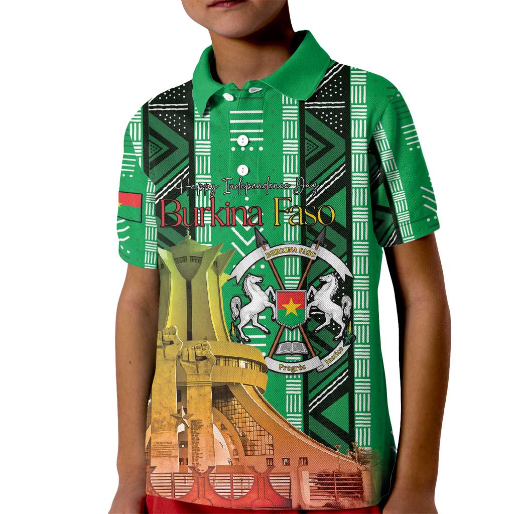 Personalized Burkina Faso Martyrs Day Kid Polo Shirt Monument des Heros Nationaux - Wonder Print Shop
