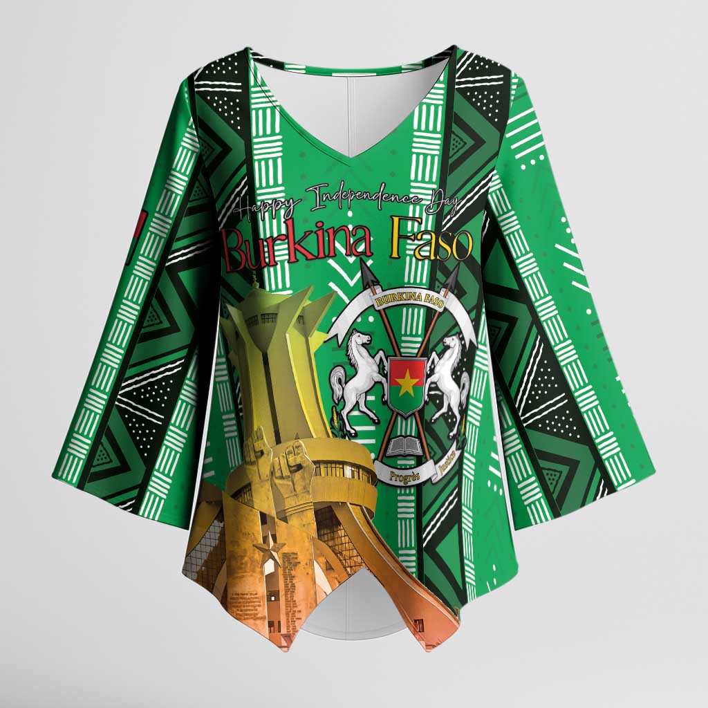 Personalized Burkina Faso Martyrs Day Kimono Sleeve Blouse Monument des Heros Nationaux - Wonder Print Shop