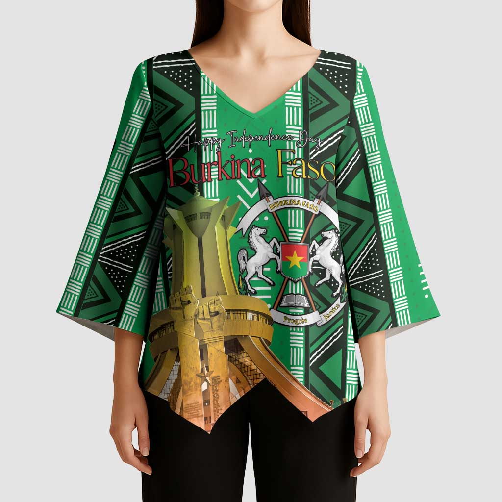Personalized Burkina Faso Martyrs Day Kimono Sleeve Blouse Monument des Heros Nationaux - Wonder Print Shop