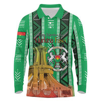 Personalized Burkina Faso Martyrs Day Long Sleeve Polo Shirt Monument des Heros Nationaux - Wonder Print Shop