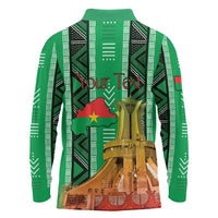 Personalized Burkina Faso Martyrs Day Long Sleeve Polo Shirt Monument des Heros Nationaux - Wonder Print Shop