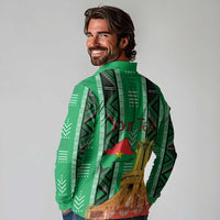 Personalized Burkina Faso Martyrs Day Long Sleeve Polo Shirt Monument des Heros Nationaux - Wonder Print Shop