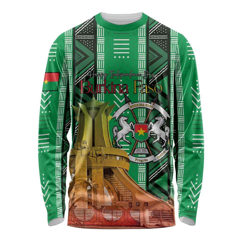 Personalized Burkina Faso Martyrs Day Long Sleeve Shirt Monument des Heros Nationaux - Wonder Print Shop