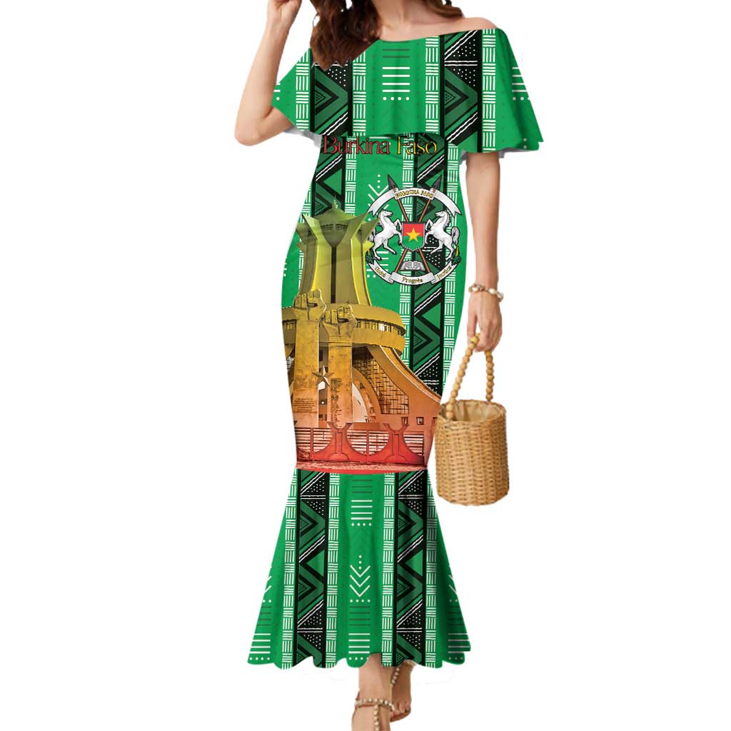 Personalized Burkina Faso Martyrs Day Mermaid Dress Monument des Heros Nationaux - Wonder Print Shop