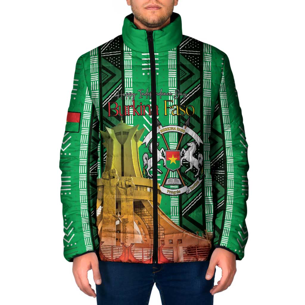 Personalized Burkina Faso Martyrs Day Padded Jacket Monument des Heros Nationaux - Wonder Print Shop