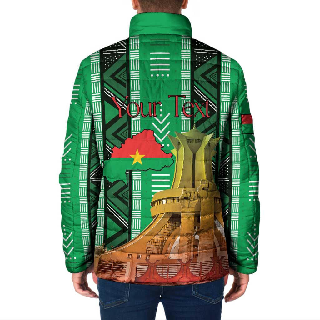 Personalized Burkina Faso Martyrs Day Padded Jacket Monument des Heros Nationaux - Wonder Print Shop