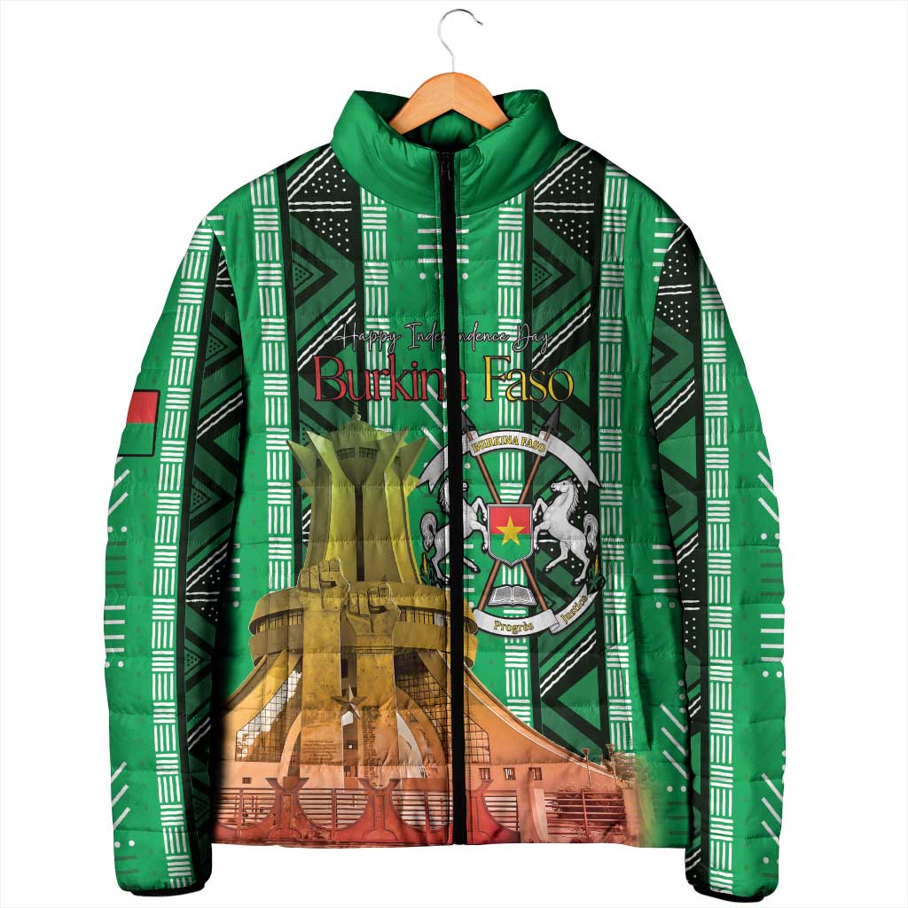 Personalized Burkina Faso Martyrs Day Padded Jacket Monument des Heros Nationaux - Wonder Print Shop