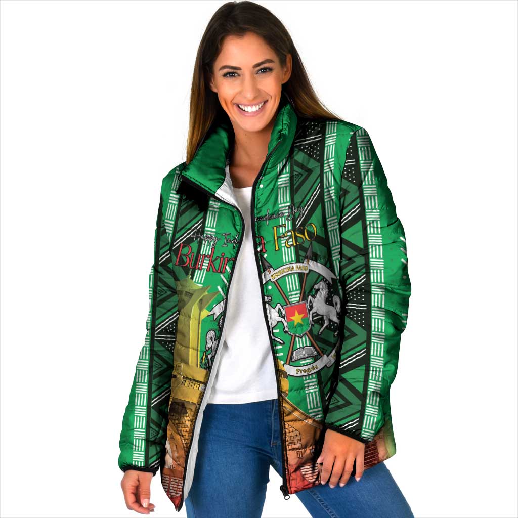 Personalized Burkina Faso Martyrs Day Padded Jacket Monument des Heros Nationaux - Wonder Print Shop