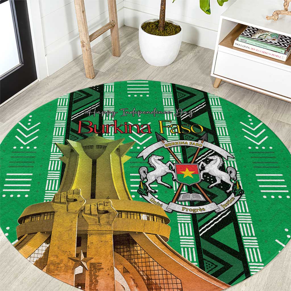Burkina Faso Martyrs Day Round Carpet Monument des Heros Nationaux - Wonder Print Shop