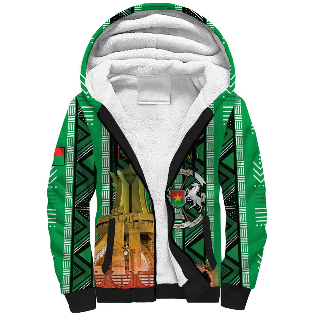 Personalized Burkina Faso Martyrs Day Sherpa Hoodie Monument des Heros Nationaux - Wonder Print Shop