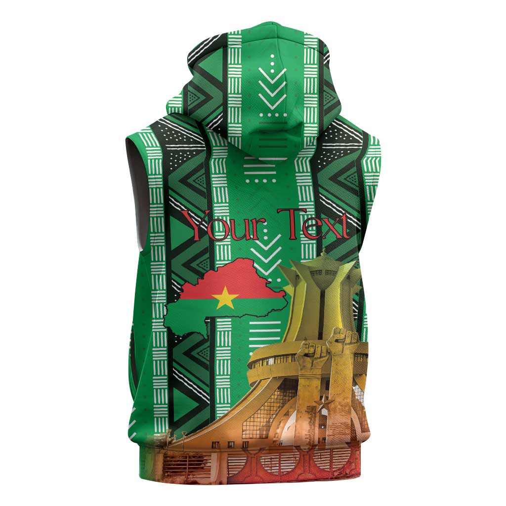 Personalized Burkina Faso Martyrs Day Sleeveless Zip Hoodie Monument des Heros Nationaux - Wonder Print Shop