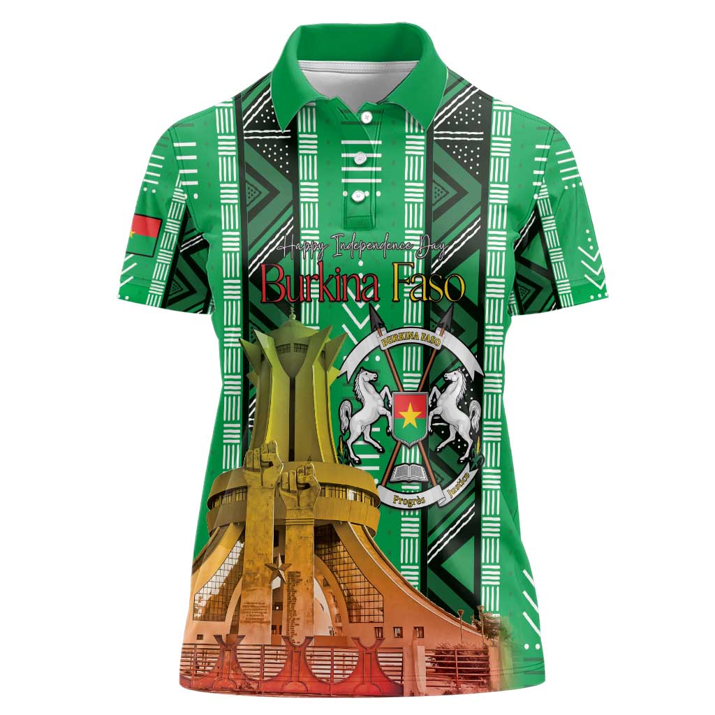 Personalized Burkina Faso Martyrs Day Women Polo Shirt Monument des Heros Nationaux - Wonder Print Shop