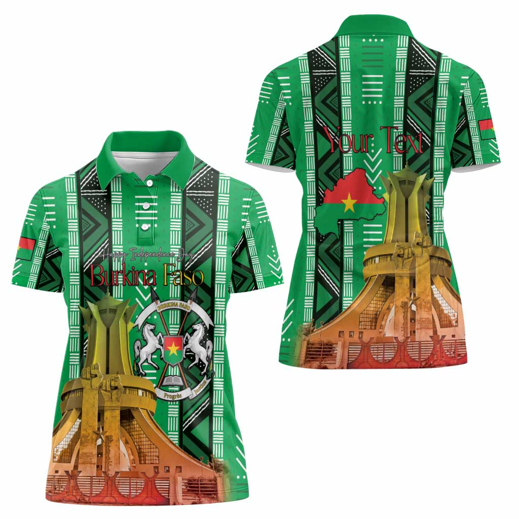 Personalized Burkina Faso Martyrs Day Women Polo Shirt Monument des Heros Nationaux - Wonder Print Shop