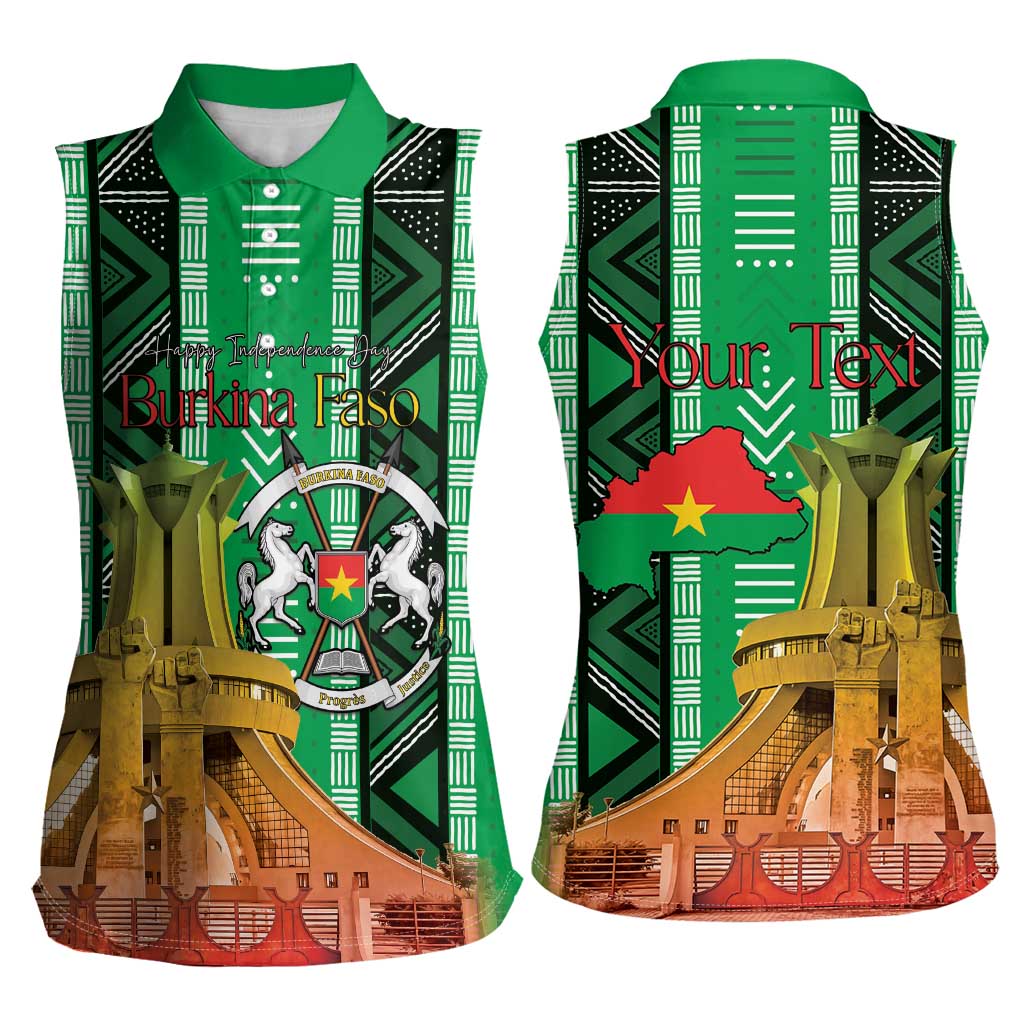 Personalized Burkina Faso Martyrs Day Women Sleeveless Polo Shirt Monument des Heros Nationaux - Wonder Print Shop