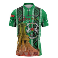 Personalized Burkina Faso Martyrs Day Zipper Polo Shirt Monument des Heros Nationaux - Wonder Print Shop