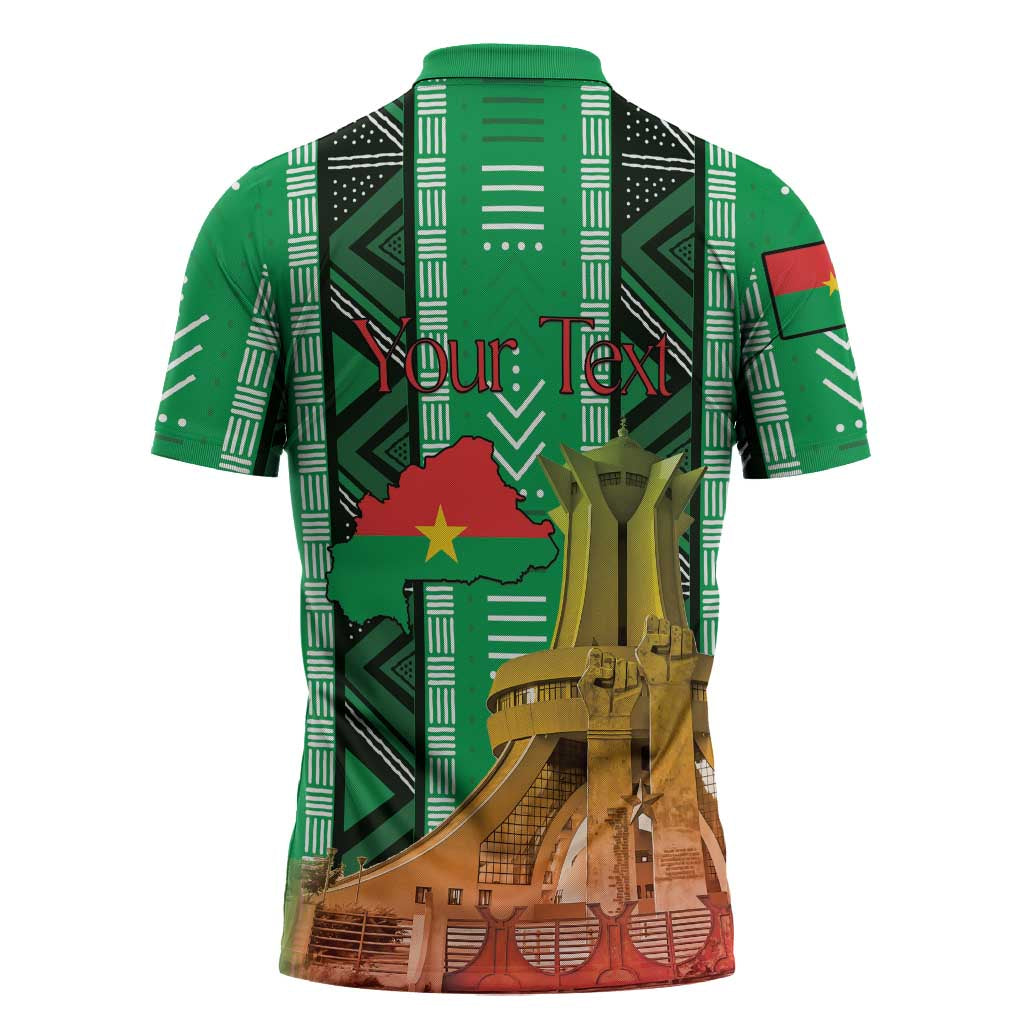 Personalized Burkina Faso Martyrs Day Zipper Polo Shirt Monument des Heros Nationaux - Wonder Print Shop