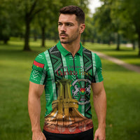 Personalized Burkina Faso Martyrs Day Zipper Polo Shirt Monument des Heros Nationaux - Wonder Print Shop