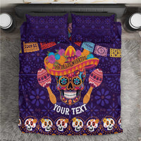 Personalised Mexico Day Of The Dead Bedding Set Sugar Skull With Maracas Mexican Folk Pattern - Wonder Print Shop