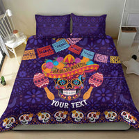Personalised Mexico Day Of The Dead Bedding Set Sugar Skull With Maracas Mexican Folk Pattern - Wonder Print Shop