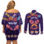 Personalised Mexico Day Of The Dead Couples Matching Off Shoulder Short Dress and Long Sleeve Button Shirt Sugar Skull With Maracas Mexican Folk Pattern - Wonder Print Shop