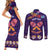 Personalised Mexico Day Of The Dead Couples Matching Short Sleeve Bodycon Dress and Long Sleeve Button Shirt Sugar Skull With Maracas Mexican Folk Pattern - Wonder Print Shop
