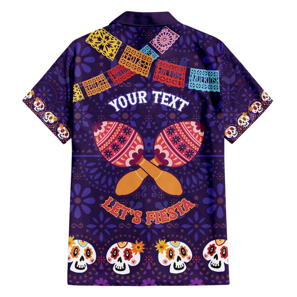 Personalised Mexico Day Of The Dead Family Matching Long Sleeve Bodycon Dress and Hawaiian Shirt Sugar Skull With Maracas Mexican Folk Pattern - Wonder Print Shop