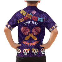 Personalised Mexico Day Of The Dead Family Matching Mermaid Dress and Hawaiian Shirt Sugar Skull With Maracas Mexican Folk Pattern - Wonder Print Shop
