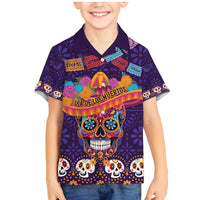 Personalised Mexico Day Of The Dead Family Matching Mermaid Dress and Hawaiian Shirt Sugar Skull With Maracas Mexican Folk Pattern - Wonder Print Shop