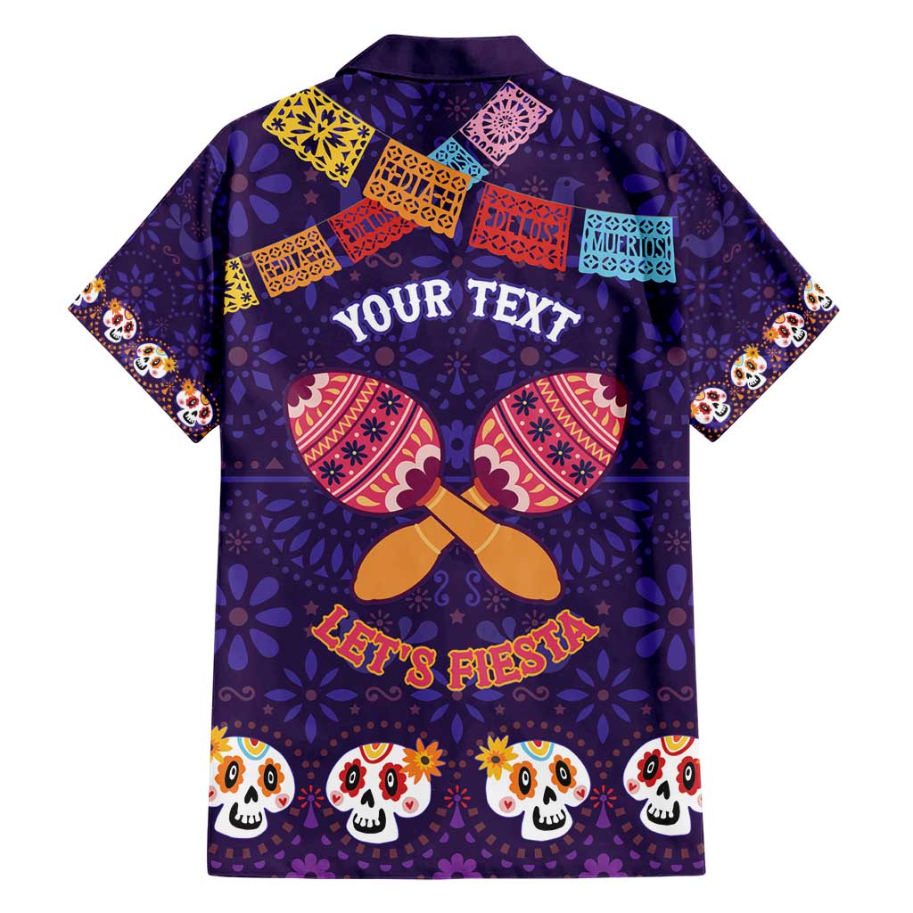 Personalised Mexico Day Of The Dead Hawaiian Shirt Sugar Skull With Maracas Mexican Folk Pattern - Wonder Print Shop